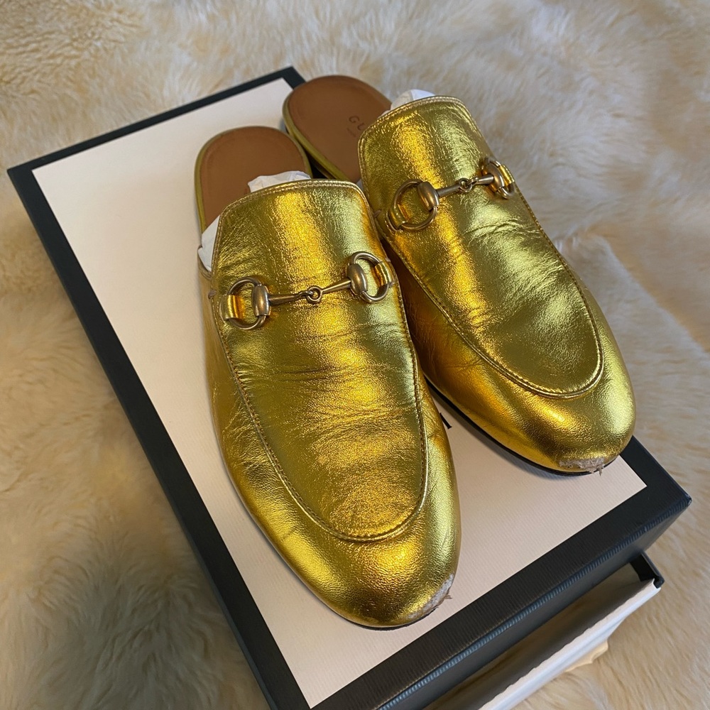 Gucci Princetown Gold 100% authentic